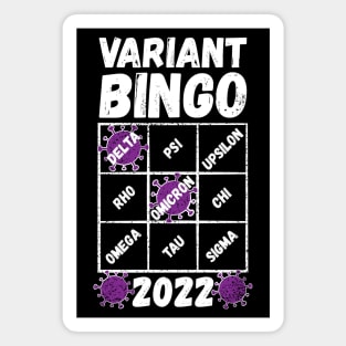 Variant Bingo 2022, a Covid-19 variant bingo card with two variants already marked off Magnet